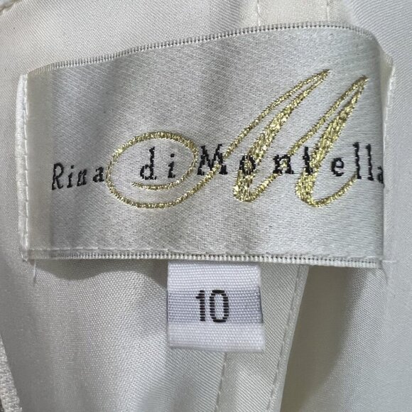 Rina di Montella Champagne Taffeta with Crop Jacket Formal Ball Gown $680 - Picture 10 of 12